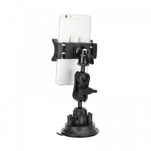 CAMVATE Suction Cup Mount with Mini Magic Arm and Smartphone Clip