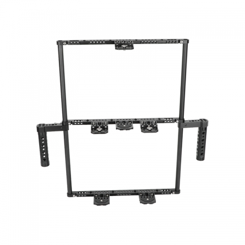 CAMVATE Director's Monitor Cage with Triple Monitor Mount&Dual Cheese Plate-Style Handgrips (Extended Version)