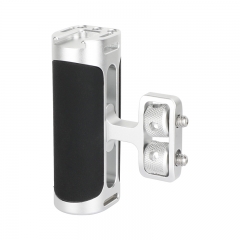 CAMVATE Side Handle with Dual 1/4"-20 Screw Mount (Black/Silver)