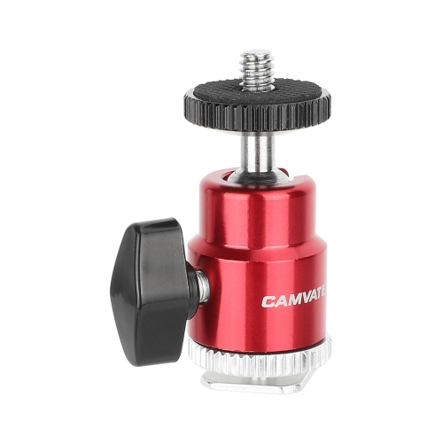 CAMVATE 1/4"-20 Mini Ball Head & Shoe Mount Adapter