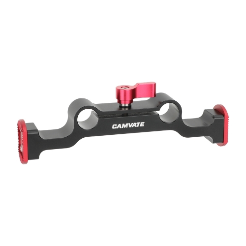 CAMVATE 15mm LWS Dual-Rod Clamp with ARRI-Style Rosettes (Red/Black)