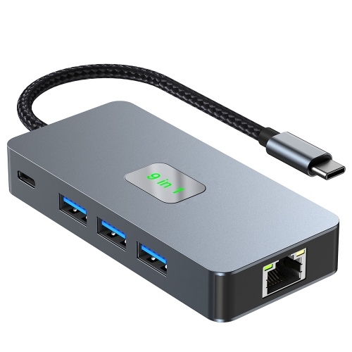 CAMVATE 9-in-1 USB-C Multiport Adapter (Silver Grey)