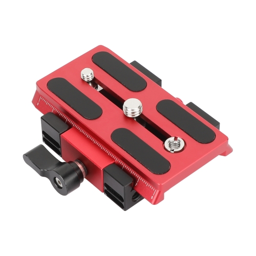 CAMVATE Manfrotto-Type Base Clamp with Quick Release Plate (Red/Black)