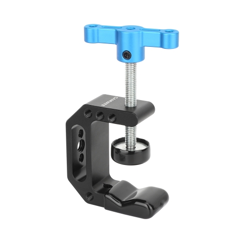 CAMVATE C-Clamp with 1/4"-20 and 3/8"-16 Threads (Blue T-handle)