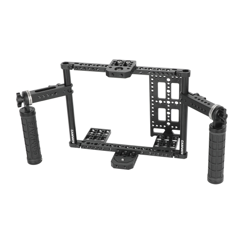 CAMVATE 7" Monitor Cage Kit with Dual Rosette Mount Rubber Handgrips