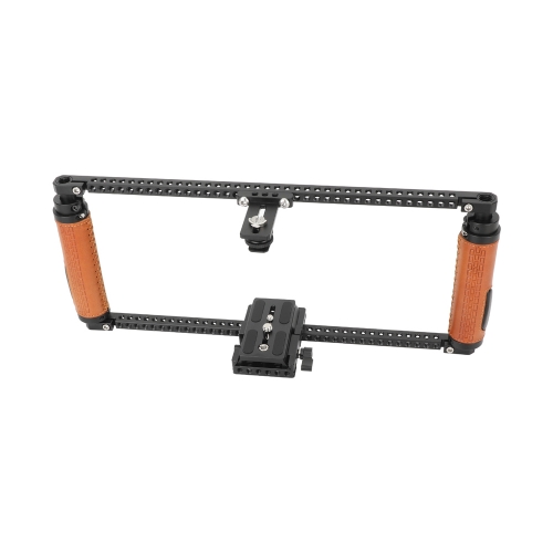 CAMVATE Adjustable Camera Cage with Manfrotto-Type Quick Release (Leather Grips)