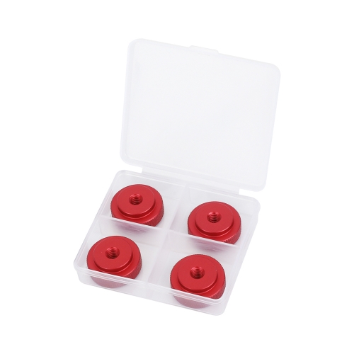 CAMVATE 1/4"-20 Female Thumbwheel Lock Nut Adapter (Red, 4-Pack)