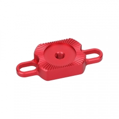 CAMVATEARRI-Style M6 Rosette Adapter with 1/4"-20 Screw Mounting Slot (Red)