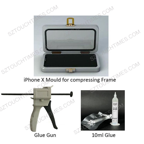 3 in 1 Full kit for iPhone X cold glue dispense to frame clamping mold for iPhone X