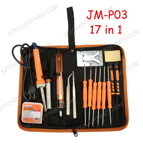 JAKEMY JM-P03 17 in 1 Electric Soldering Iron Flux Kit DIY Welding Tool Set 30W Electric Soldering Iron Kit Portable Welding Tool