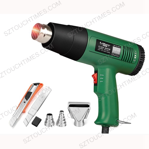 PVC shrinkable film, shrink film, 1800/2000 Watt hot air gun, blower, industrial maintenance, plastic welding gun