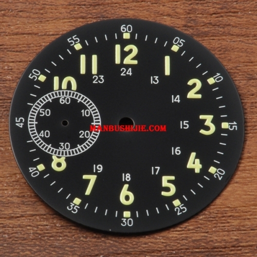 39mm Sterile Black watch Dial fit  eta 6497 Seagul st36 movement Corgeut watch