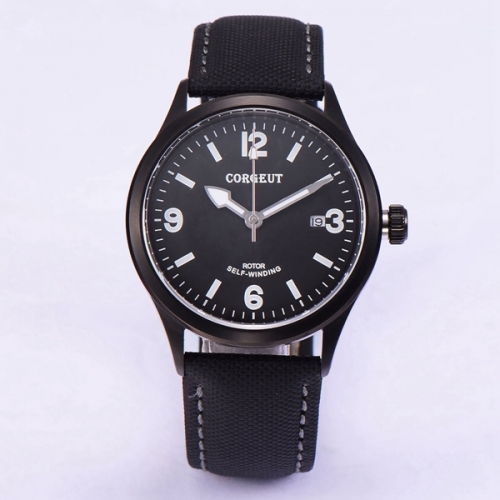 41mm corgeut sapphire glass black PVD miyota 8215 Automatic movement mens watch