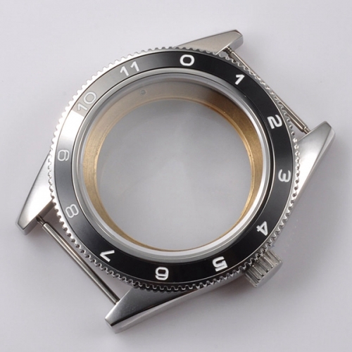 40mm Black Ceramic Bezel Sapphire Cystal Watch Case Fit ETA 2836 miyota 82 series Movement