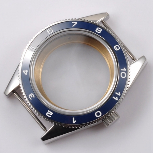 40mm Blue Ceramic Bezel Sapphire Cystal Watch Case Fit ETA 2836 miyota 82 series Movement