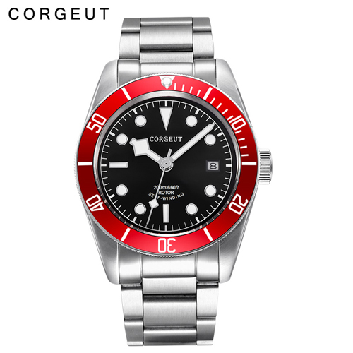 41MM Corgeut Red Bezel Sapphire glass Japan MIYOTA Automatic Movement Men Watch