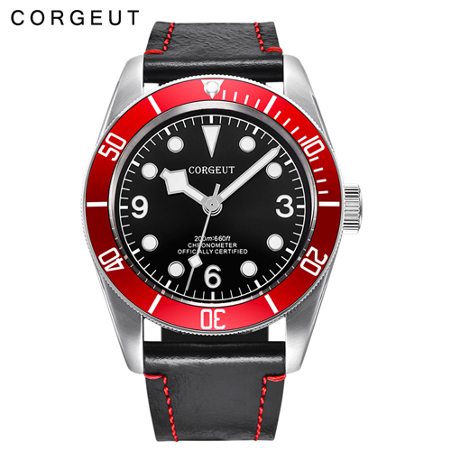 Corgeut 41mm Sapphire Glass Blue Bezel miyota Automatic Luminous mens Watch