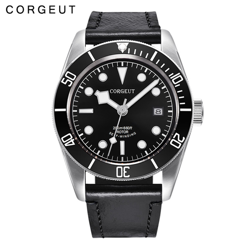 Corgeut 41MM Sapphire Glass white Marks Green Luminous Miyota Automatic Watch