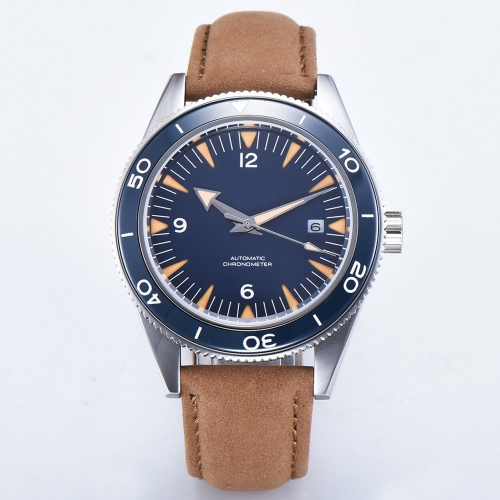 41mm Corgeut sterile blue dial sapphire glass Leather strap Luminous miyota Automatic mens Watch