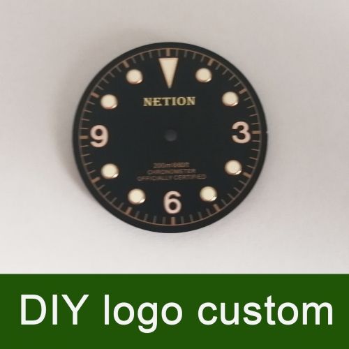 30.4mm Black/coffee DIY custom Watch Dial for ETA 2824/2836 Miyota 82 movement