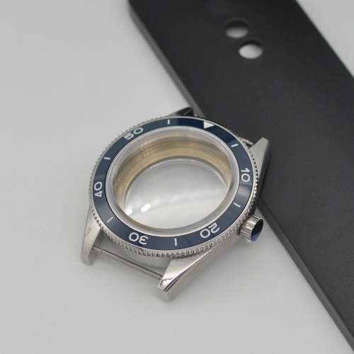 41mm Blue Ceramic Bezel Sapphire Cystal Watch Case Fit ETA 2836 miyota 82 series Movement
