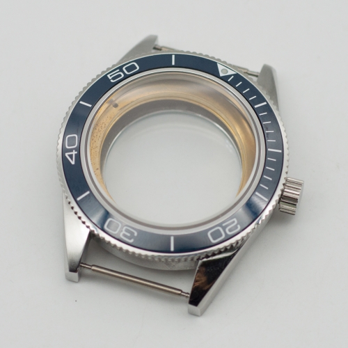 41mm Blue Ceramic Bezel Watch Case Sapphire Cystal Fit ETA 2836 miyota 82 series Movement