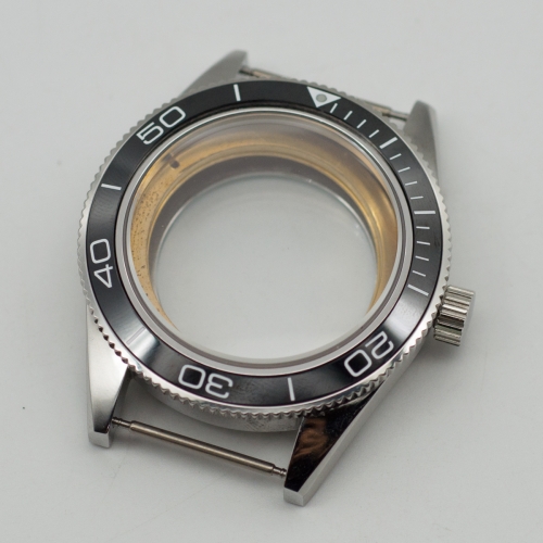 41mm black Ceramic Bezel Watch Case Sapphire Cystal Fit ETA 2836 miyota 82 series Movement