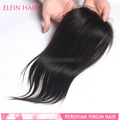 14A 8-18 Inch #1b 4*4 Silk Base Closure Malaysian Virgin Straight Hair(Free Part, Middle Part & Three Part )