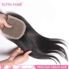 14A 8-18 Inch #1b 4*4 Silk Base Closure Brazilian Virgin Straight Hair(Free Part, Middle Part & Three Part )