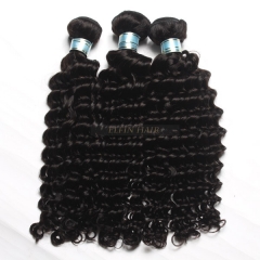 10''-30'' Inch Natural Black #1B 5A+ Grade Elfin Hair Brazilian Hair Deep Wave