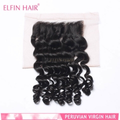 13A 8-20 Inch #1b 4*4 Lace Closure Brazilian Virgin Deep Wave Hair(Free Part, Middle Part & Three Part )