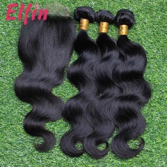 【14A 3pcs+closure】14A Peruvian Body Wave 3 Bundles & Lace Closure Free Shipping