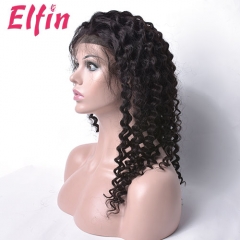 Elfin 13A Super Grade 150% Density  Lace Frontal Wig Deep Wave Long Wigs Virgin Human Hair Free Shipping Can Be Customized