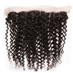 13A 150% Density 13x4 Deep curly/wave 8"-20" Lace Frontal Closure  Ear to Ear 1Pc Free Shipping Human Hair Closure