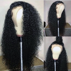 Elfin Preplucked Deep Curly 13*6 Lace Frontal Wig Natural Black 150% Virgin Hair 10-24inch Customize in 7working days