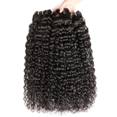 13A  Italy Curly Hair Weave 3 Bundles With PrePlucked 4*4 Closure Natural Black Virgin Hair Extensions