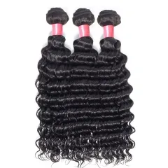 Elfin Hair 3PCS Deep Wave 12A Brazilian 8-30inch Hair 100% Human Virgin Hair Extensions Natural 1B Color Free Shipping