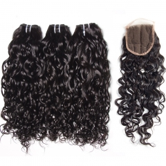 12A 【3PCS+ closure】Brazilian Italy Curl Unprocessed Virgin Hair With 1PC Lace Closure Free Shipping
