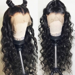 Elfin 13x4 Pre-Plucked 150% Density Loose curly Lace Frontal Wig Hand-made Swiss Lace Wig with babyghairs Natural Hairline Customize 7 working days!