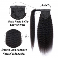 【New Arrival】Clip In Ponytail Hair Drawstring Clip In Human Natural Hair Ponytail Wrap Around on Natural Hair 10inch-30inch