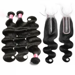 12A 【3PCS/2PCS+ 2*6 closure】Malaysian Straight/Body Wave Unprocessed Virgin Hair With 1PC Lace Closure