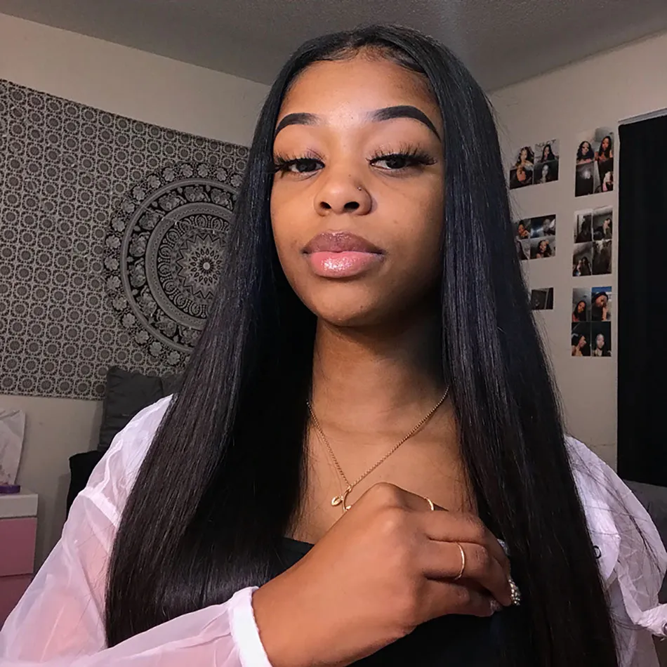 straight t-part lace wig