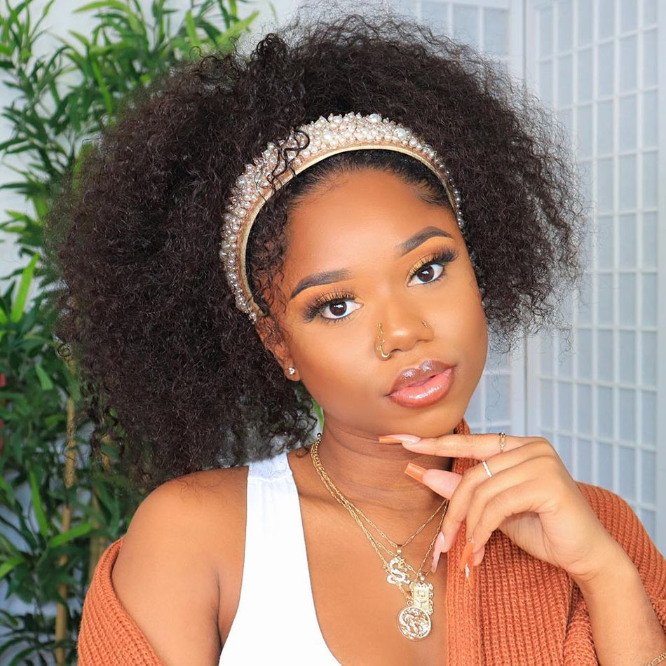 kinky curly headband wig | Elfinhair