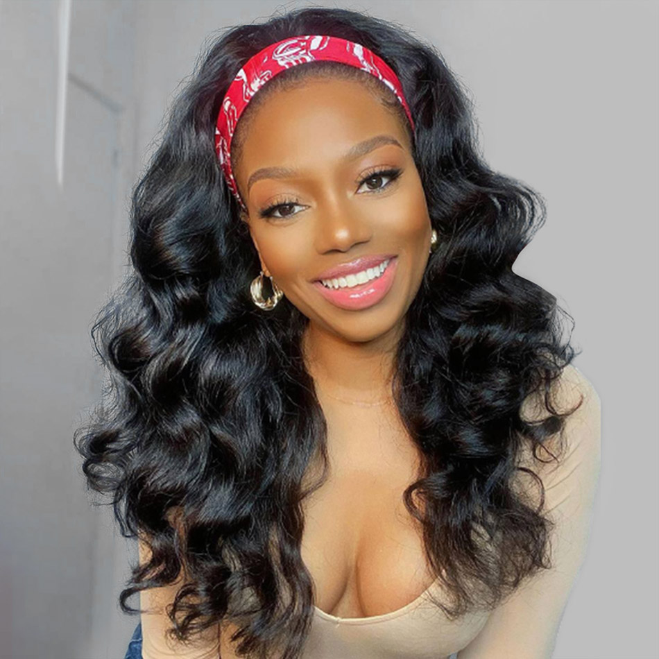 body wave headband wig