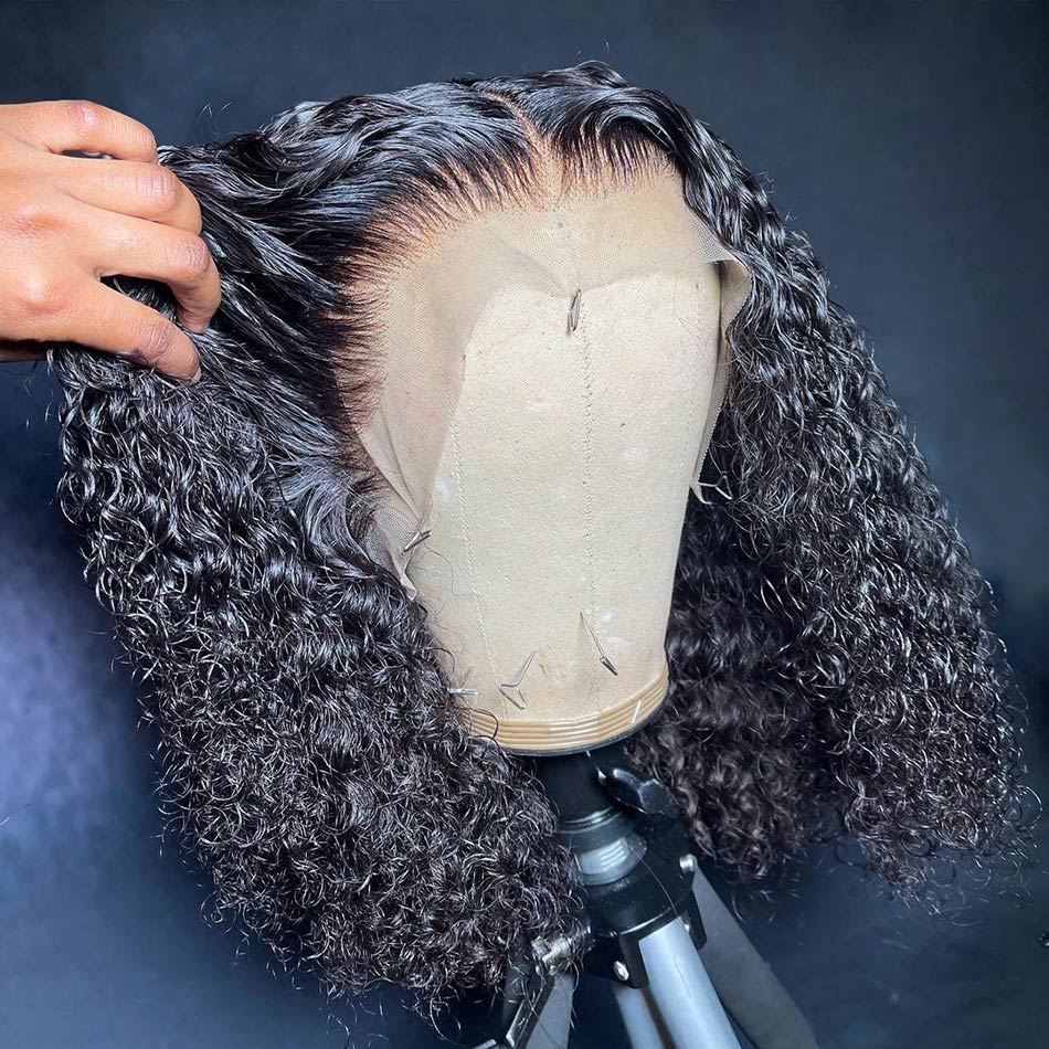 Elfin Hair Like 4C Hair 360 250 Density Kinky Curly Bob Lace