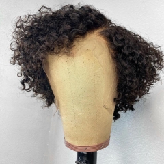 Elfin Hair【New In】8inch Pixie Bob Wig!!180% Density 13*3 Pixie Bob Wig Lace Frontal Wig Deep Wave Curly Human Virgin Hair Customize in 7 days
