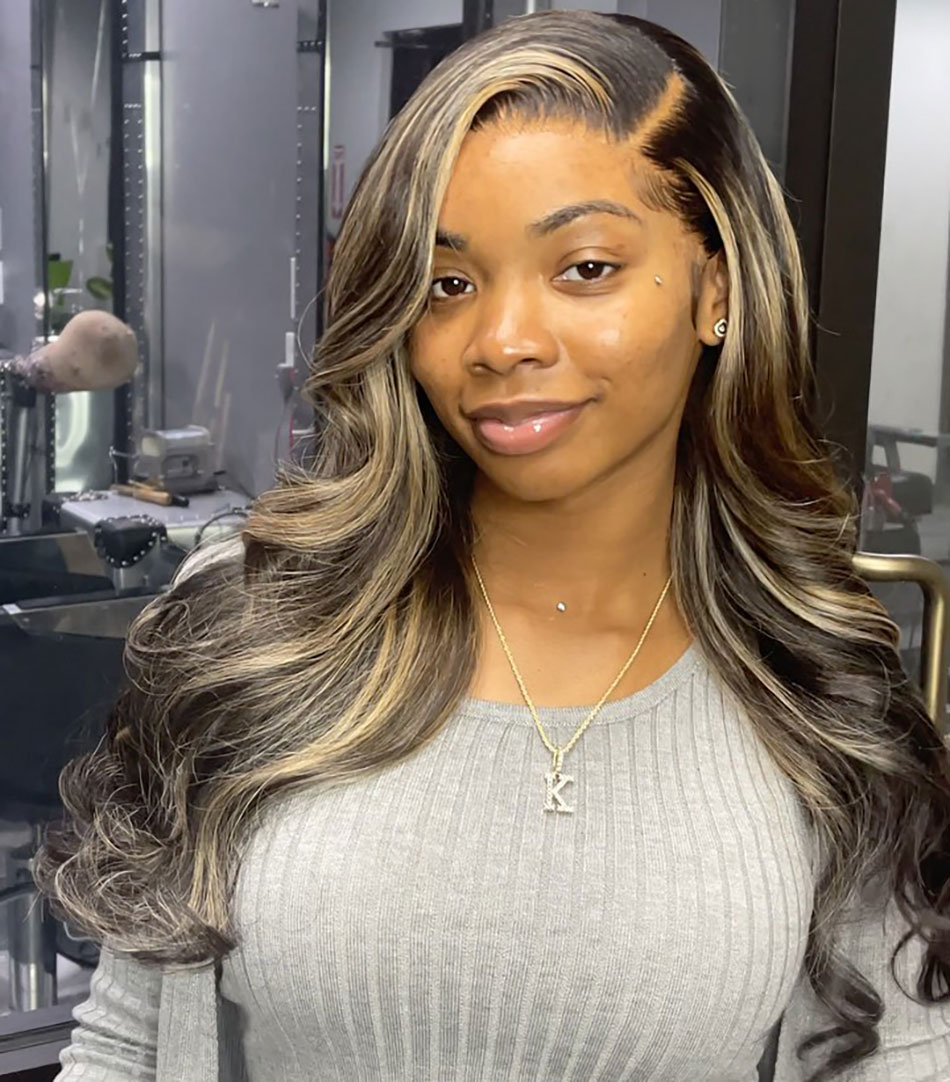 side part lace front wig