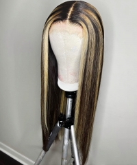 Elfin Hair New In 4/27 13x4 Transparent Lace Frontal Wig Straight Hair Human Hair Wig Customize For 7 Days