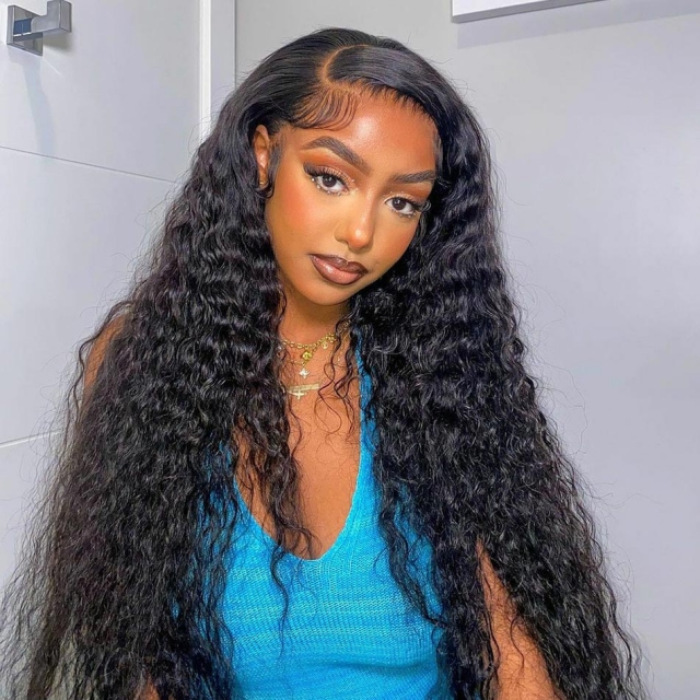 1b natural black HD lace wig