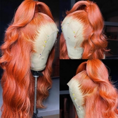 NEW IN 13A Ginger Color 4*4/13*4 Transparent Lace Frontal Wig Body Wave 200% Density 18-30inch Silky Hair Best Human Hair